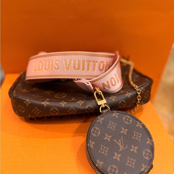 Louis Vuitton Brown Monogram Crossbody with Pink Strap - Picture 13 of 13